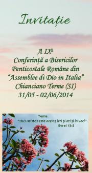 A IXa Conferinţă a Bisericilor Penticostale Române afiliate la Assemblee di Dio in Italia